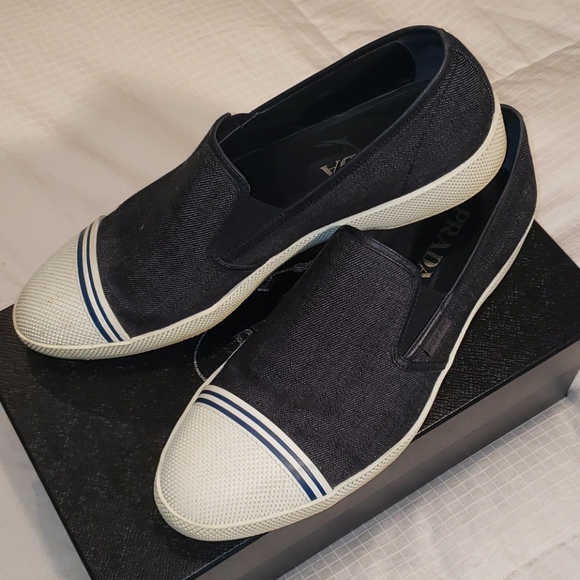 Prada Calzature Uomo Denim Sz 9 - Picture 2 of 3